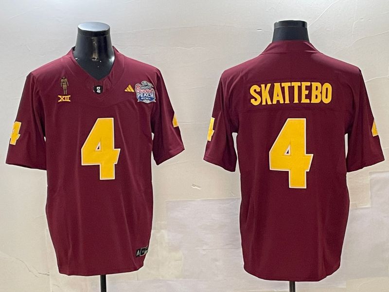 Men Arizona State Sun Devils #4 Skattebo Red Thanksgiving three generations 2024 Nike Limited NCAA Jersey style 2->oakland raiders->NFL Jersey